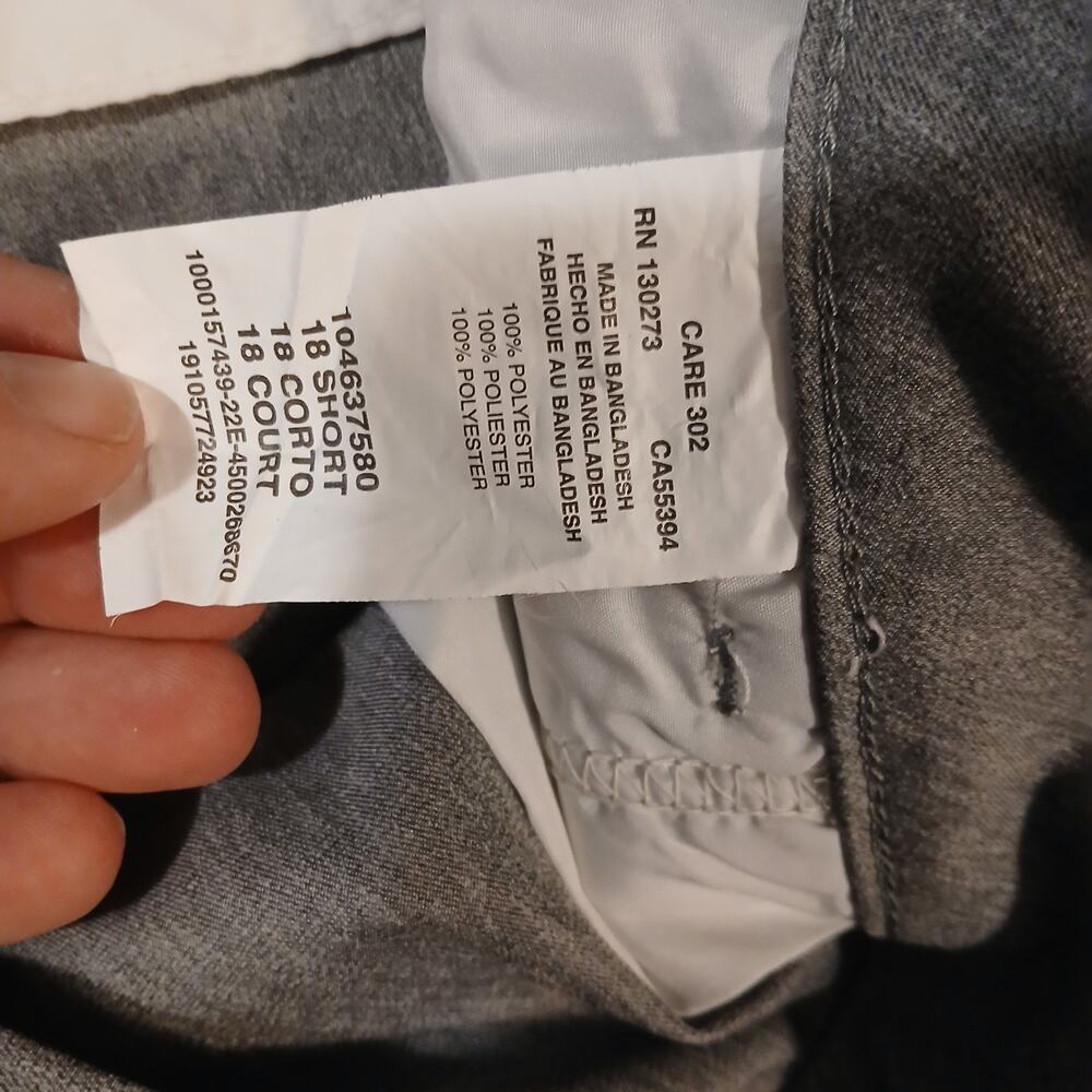 Lee Pants Womens 18 Short Gray Relaxed Wrinkle Free Mid Rise Straight Leg - Picture 4 of 7